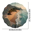 thumbnail image 5 of 3D Metal Hanging Wind Spinners - Serene Beach Scene Design with Concentric Circles Perfect for Yard and Garden Decor Beautifully Crafted Wind Chimes, 5 of 6