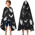 thumbnail image 3 of Black Gothic Hand Spider Pattern Hooded Bath Towel，50"x30" for Ages 3 To 12 Kids, Quick Dry Lightweight Soft Microfiber Hood Beach Towel Cover Up for Kids, 3 of 7