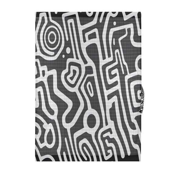 Minimalist Black and White Lines Door Curtain 25x40in Privacy Mesh with UV Protection Tie Back Rod Pockets