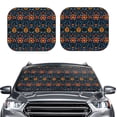 thumbnail image 2 of Naloa Mexican Flower Print 2-Piece Windshield Sunshade,Foldable Car Front Window Sun Shades,for Most Sedans SUV Truck-Small, 2 of 6