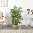 thumbnail image 3 of Nearly Natural 4' Areca Palm Artificial Tree in Cotton Planter with Tassels, Green, 3 of 4