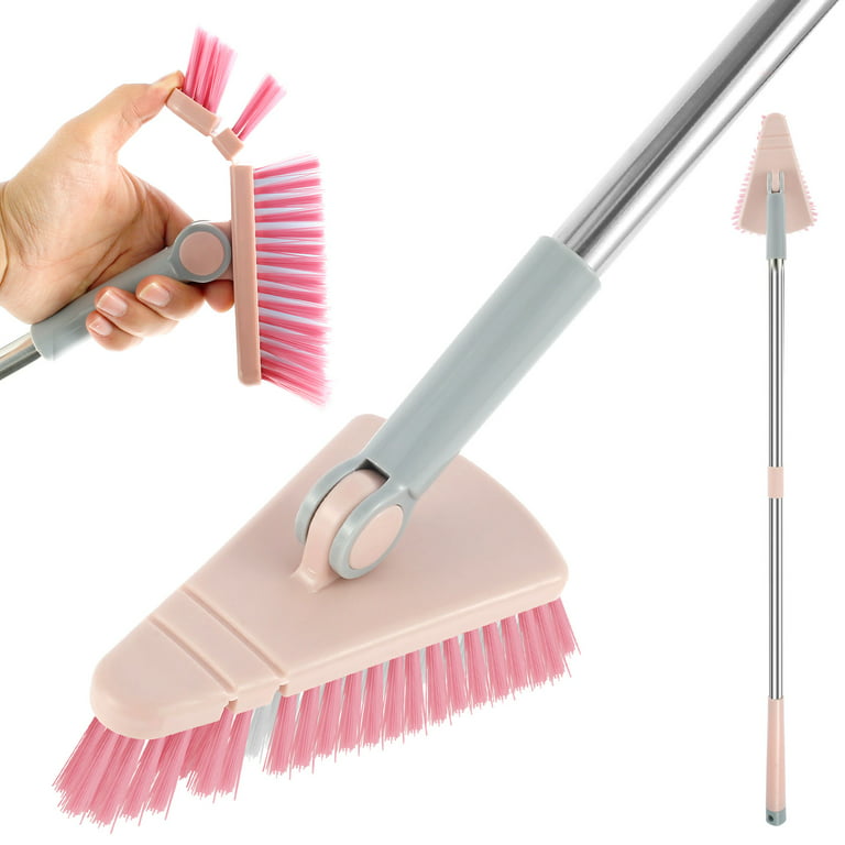 Lochimu Triangle Floor Brush，Shower Cleaning Brush with Flexible