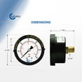 thumbnail image 6 of Pool Filter Pressure Gauge, CARBO INSTRUMENTS, Clean Filter Indicator for Swimming Pool Filter, Spa, Aquarium, 0-60 psi, 1/4" NPT Brass Back Connection, Adjustable Ring to Suit Most Filter Types, 6 of 6