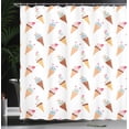 thumbnail image 3 of Ambesonne Ice Cream Shower Curtain, Tasty Summer Treats Comic, 69"Wx70"L, White Multicolor, 3 of 4