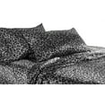 thumbnail image 3 of Elite Home Set of Satin Polyester Bed Sheets, King, Snow Leopard Print, 3 of 5