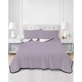 thumbnail image 2 of Full Size Quilt Bedding Set, Purple Solid Color Reversible Summer Quilt 3 Pieces, Aesthetics Contemporary Luxury Lightweight Bedspreads Coverlets with 2 Pillow Shams for All Seasons, 2 of 5