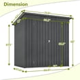thumbnail image 6 of 6x4 ft Black Outdoor Tool Shed, All-Weather Resistant Storage Shed for Garden, Backyard, Lawn & Patio, 6 of 12