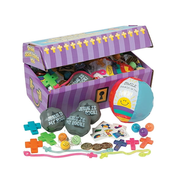 Fun Express - Jesus Treasures You Box Asst (101pc) - Toys - Assortments - 100Pc Assortments - 100 Pieces