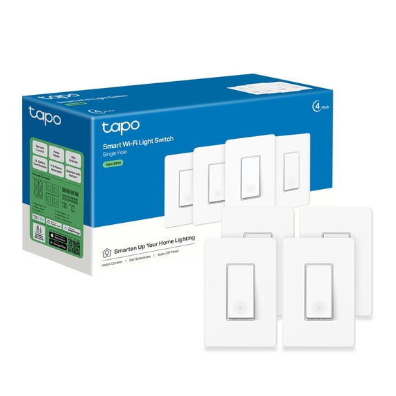 Interruptor de luz inteligente TP-Link Tapo S500, unipolar, blanco, paquete de 4
