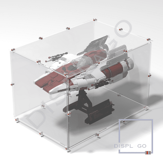 Display Case for LEGO® #75275 UCS A-Wing. Display case for minifigures. Star Wars® display case. Compatible LEGO® display