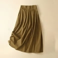 thumbnail image 4 of Mgmyaa Women's Linen Skirt Casual A-Line Flowy Boho Skirt Spring Summer Maxi Skirt, 4 of 7