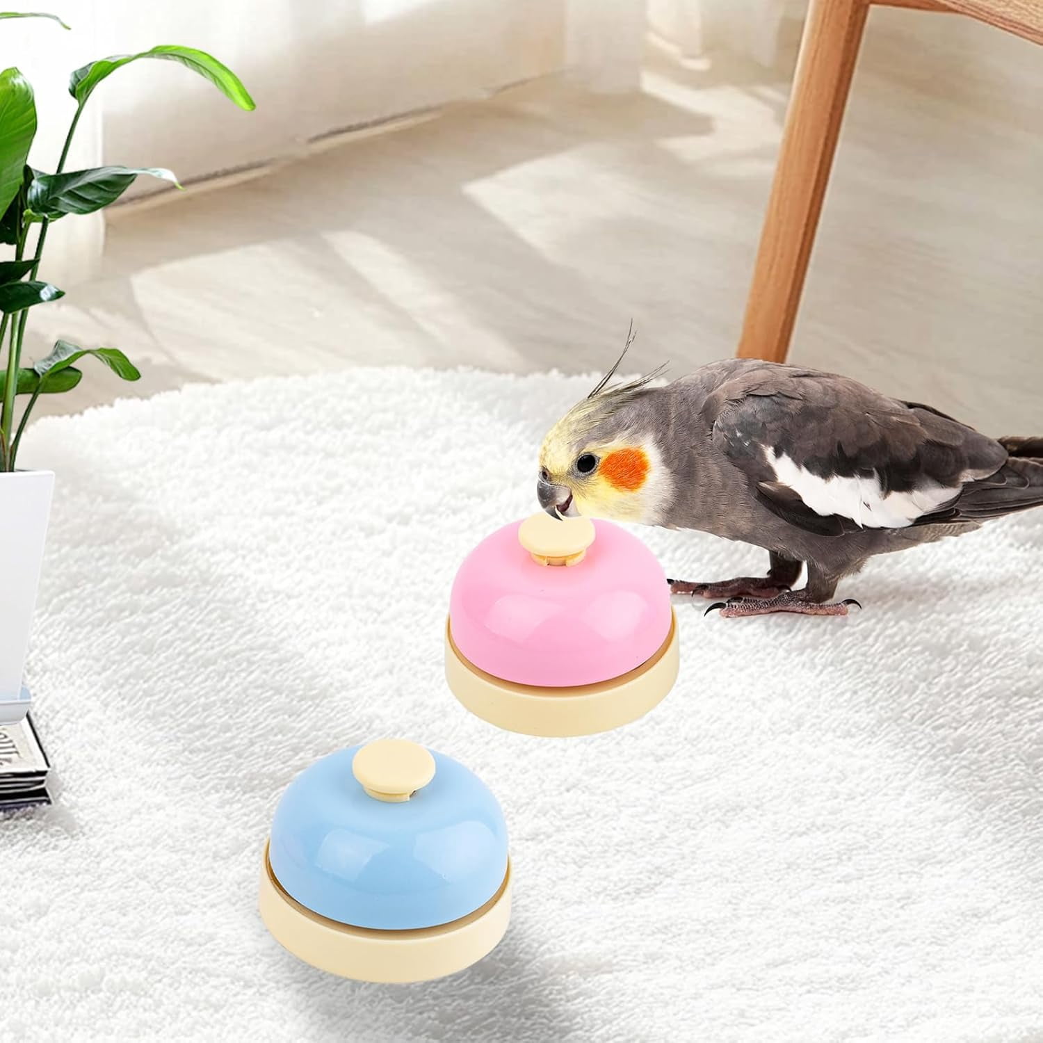 Bird Bell Toys, Parrot Training Bell, Bird Tell Bell, Pet Training Bell Toy, Stainless Steel Bell for Parrots, Parakeets, Conures, Cockatiels, Dogs