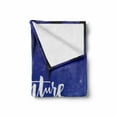 thumbnail image 2 of Saying Soft Flannel Fleece Blanket, Lettering About Travel Adventure and Vacation with Stars Night Sky Print, Cozy Plush for Indoor and Outdoor Use, 50" x 70", Violet Blue and White, by Ambesonne, 2 of 6