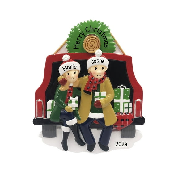 Ornaments by Elves Personalized Woody Car Cute Couple 1st Christmas Together Christmas Decorations