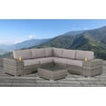 thumbnail image 3 of Living Source International Resort Grade 8-piece Rattan Sunbrella Sectional Seating Group Taupe, 3 of 5