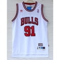 thumbnail image 1 of Nueva NBA Hombres Chicago Bulls # 91 Dennis Rodman Vintage Bordado jersey De Baloncesto Blancopangjing, 1 of 3