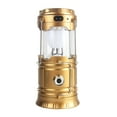 thumbnail image 1 of Generic Solar-Powered Camping Lantern with Flashlight, Rechargeable Battery, and Dual Power Supply for Outdoor Adventures, Hiking, and Travel - Gold, 110-220V US Plug, 1 of 6