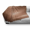 thumbnail image 3 of Abstract Soft Flannel Fleece Blanket, Hexagonal Comb Mesh Pattern with Abstract Wave Motion Effect Geometric Image Print, Cozy Plush for Indoor and Outdoor Use, 60" x 80", Pale Rust, by Ambesonne, 3 of 6