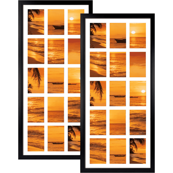 15 Opening 4x6 Collage Picture Frames Set of 2 for Wall Mounted