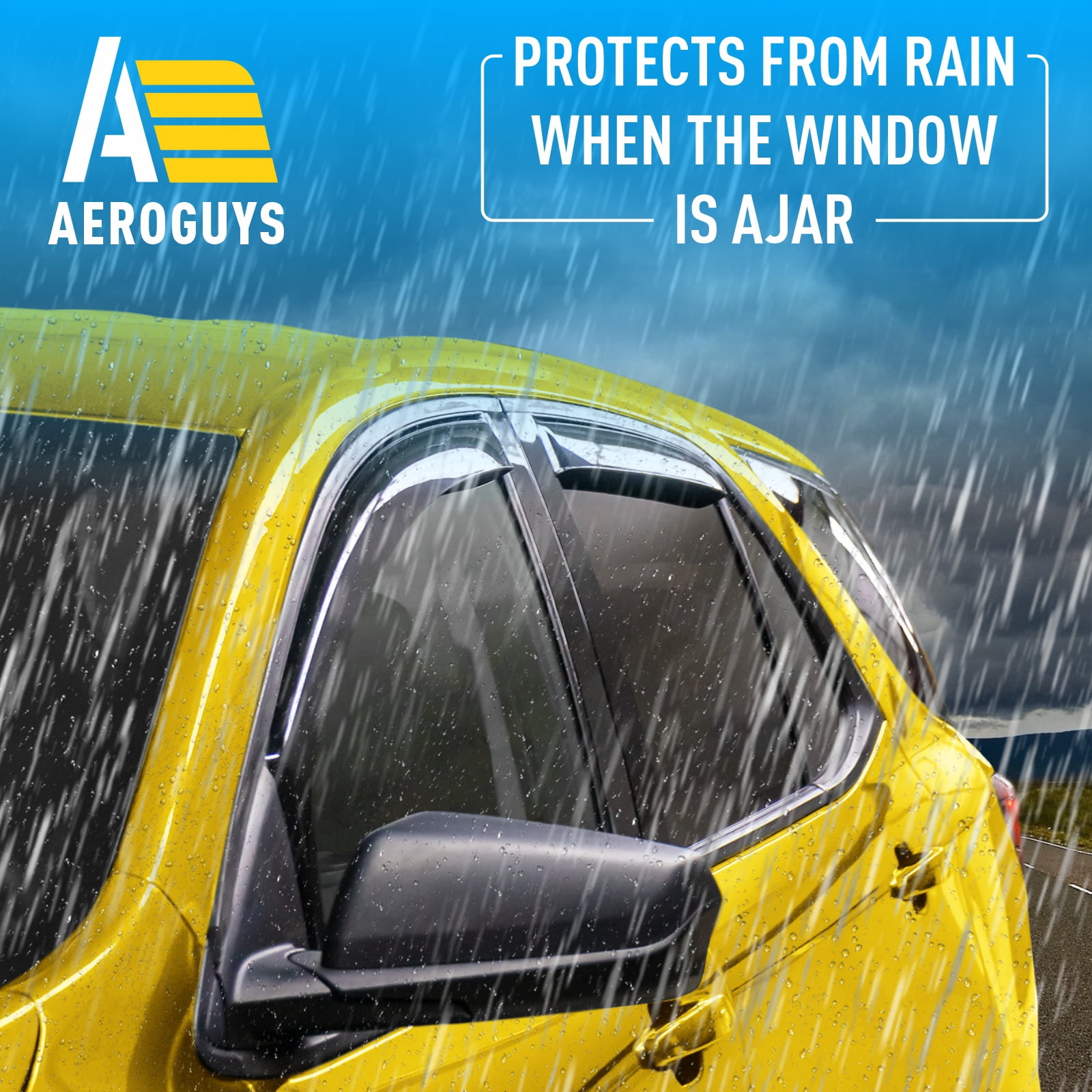AEROGUYS In-Channel Window Deflectors Extra Durable Window Visors Rain Guards Fit for Chevrolet (Chevy) Equinox 2018-2024, Sun Visors, Wind Deflectors, Vent Visors, Car Accessories - 4pcs. AG0008