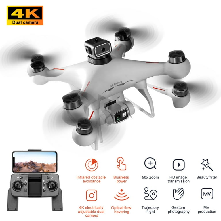 GoolRC RC Drone with Camera 4K Dual Camera RC Quadcopter with ESC Lens  Camera Drone Mini Drone 4 Sided Obstacle Avoidance Waypoint Flight Gesture