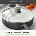 thumbnail image 6 of GreenPan Essence 5QT Jumbo Ceramic Nonstick Sauté Pan with Lid, Oven Safe, Dishwasher Safe, Gray​, 6 of 9