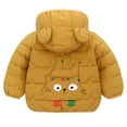thumbnail image 4 of ATOGUTA Baby Boys' Outerwear Jackets & Coats Fleece Down Jacket with Hood Winter Thick Warm Outerwear Yellow, Size 12M-5T, 4 of 5