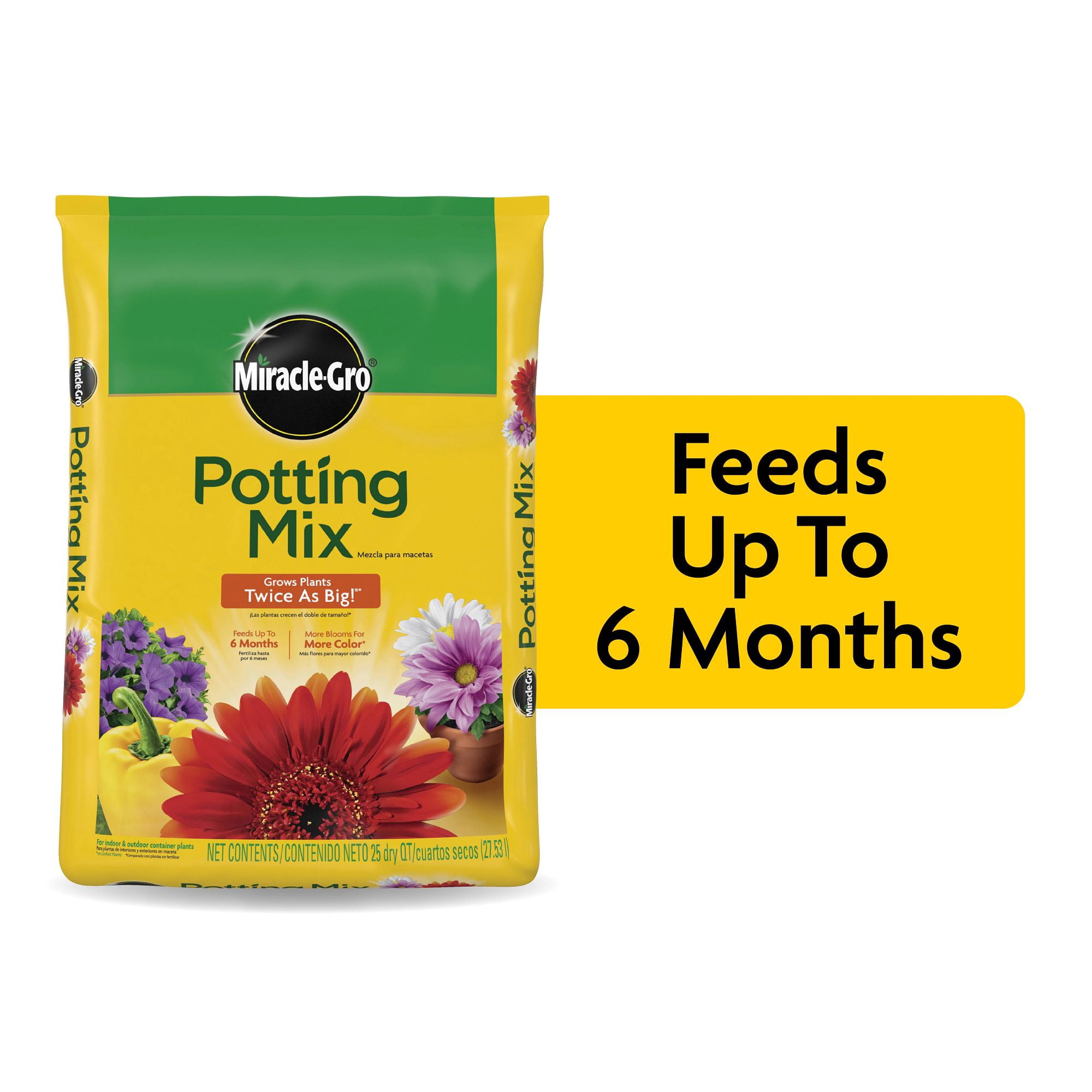 Miracle-Gro Container Plant Care Bundle, 25 qt Potting Mix and 32 oz Liquid All Purpose Plant Food
