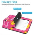 thumbnail image 3 of Square 2Pack PU Leather Princess Pink Cruise Luggage Tag with Privacy Cover and Stainless Steel Ring - Suitable for Travel Handbags Backpacks Luggage Tags, 3 of 6