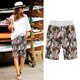 thumbnail image 1 of Puntoco Pantalones cortos de salón para mujer Pantalones cortos casuales de cinco puntos con cordón y estampado para mujer, 1 of 4
