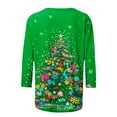 thumbnail image 3 of Christmas Tree Snowflake Shirt for Women Long Sleeve Casual Top Holiday Graphic Tee Winter Xmas Party Outfit, 3 of 4