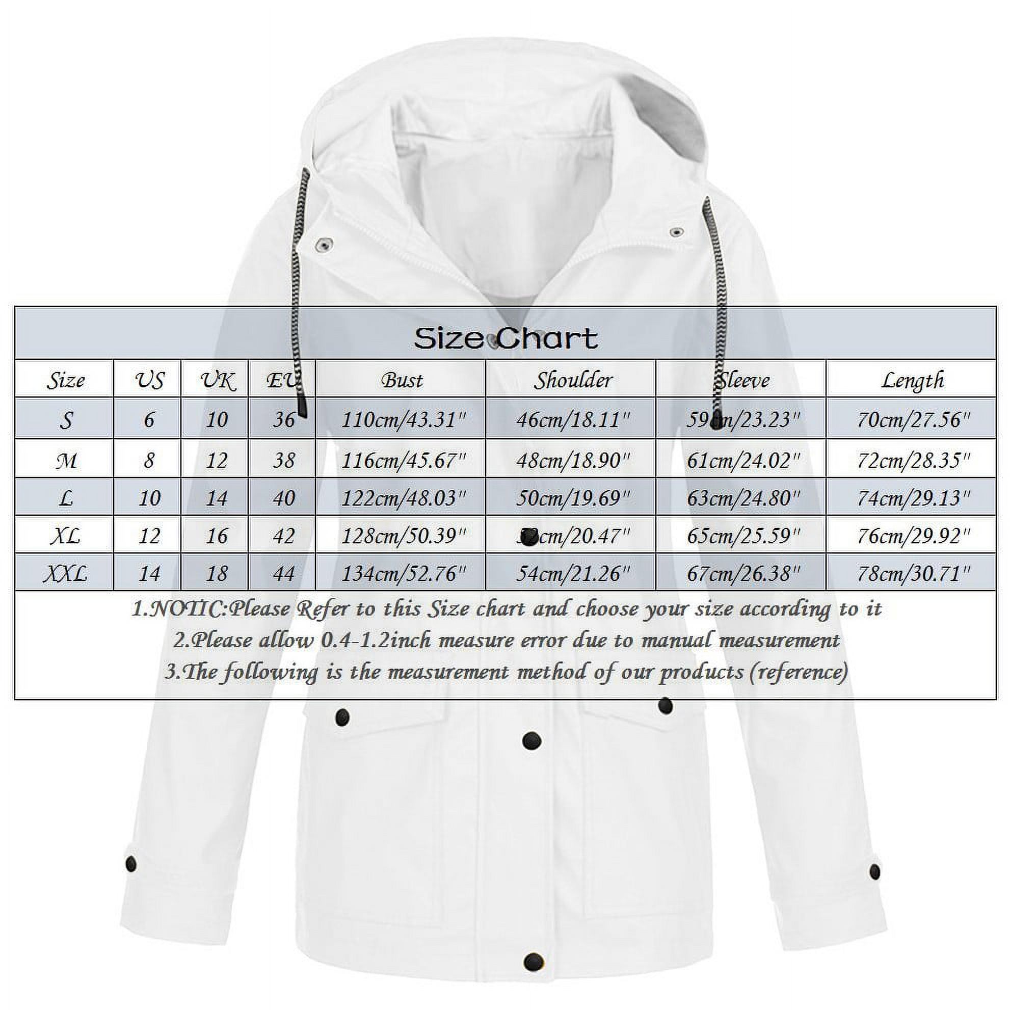 Tiqkatyck Trench Coat Womens Fall Winter Solid Color Hooded Pockets ...