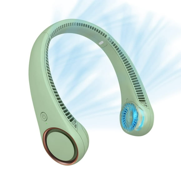 CIVPOWER Ventilador de cuello: Ventilador portátil sin aspas recargable con refrigeración personal para el cuello, manos libres, 3 velocidades, batería de 4000 mAh, diseño de auriculares portátiles op