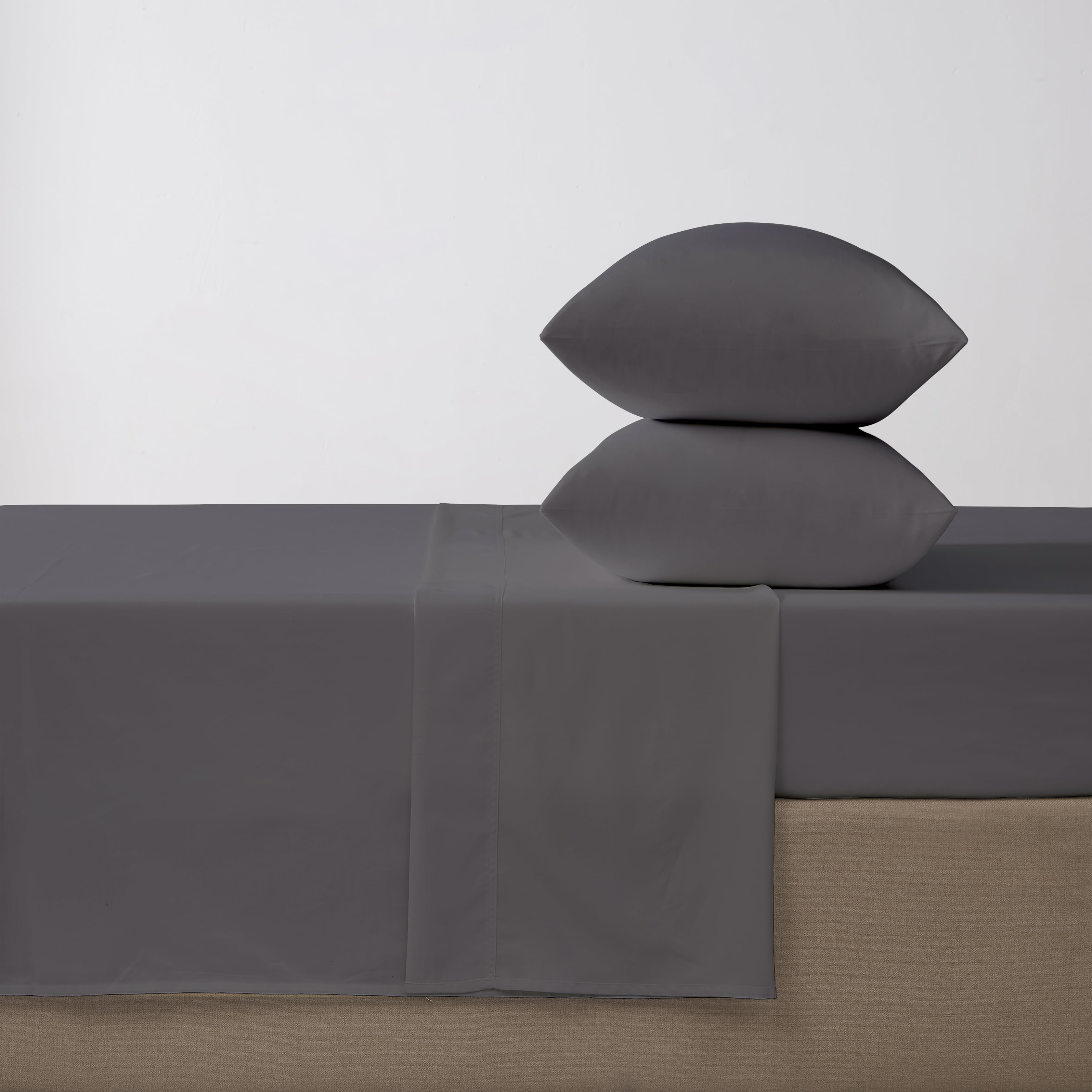 Drap plat en percale brossée 300 fils de Hometrends Taille : 1 place