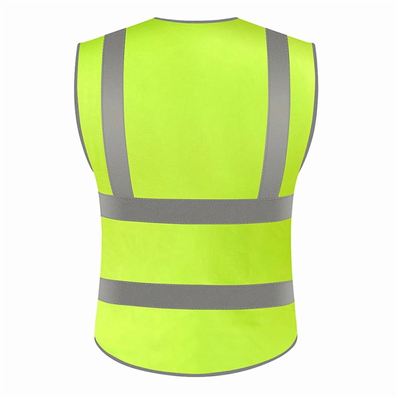 TOPTIE 8 Pockets High Visibility Safety Vest ANSI ISEA Class 2 Reflective Vest-Black-5XL
