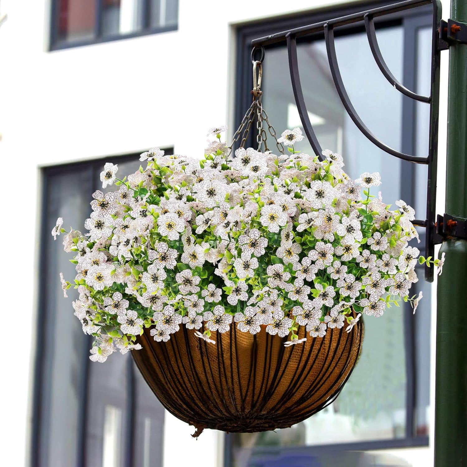 ZOELNIC 12 Bundles Artificial Fake Flowers Outdoors, Realistic UV Resistant Faux Plants with Silk Flowers for Outside Planters Window Box Front Porch Summer Decoration