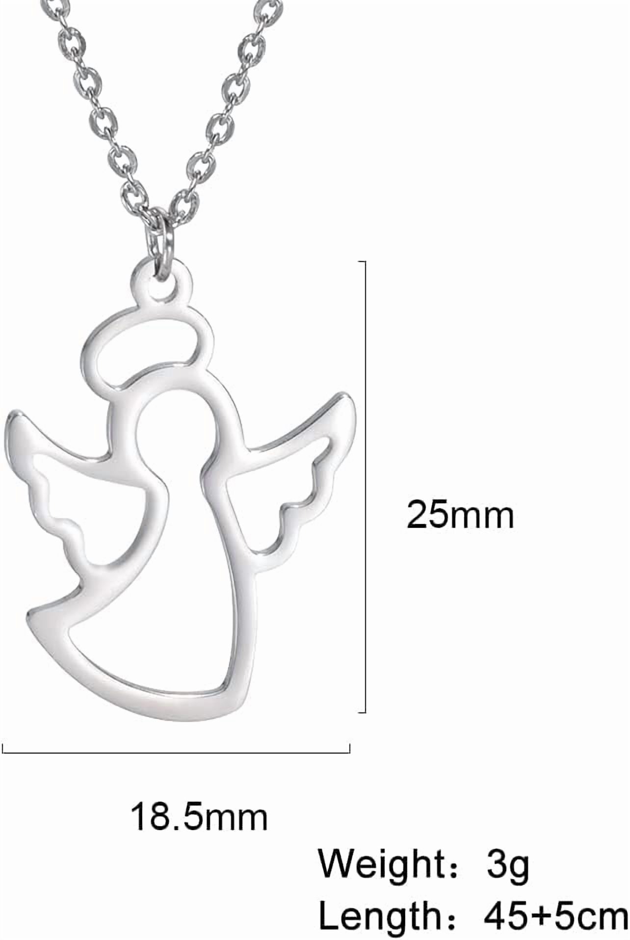 Unisex Minimalist Guardian Premium Angel Pendant Necklace, Stainless Steel Spiritual Outline Jewelry[j613]