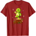 thumbnail image 3 of Cute Funny Green Dancing Turtle Tortoise on Brown Tree Root T-Shirt, 3 of 10