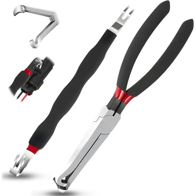 Electrical Disconnect Pliers, 8" Automotive Connector Separator Tool, Professional Repair Kit for Push Tab Style Plugs