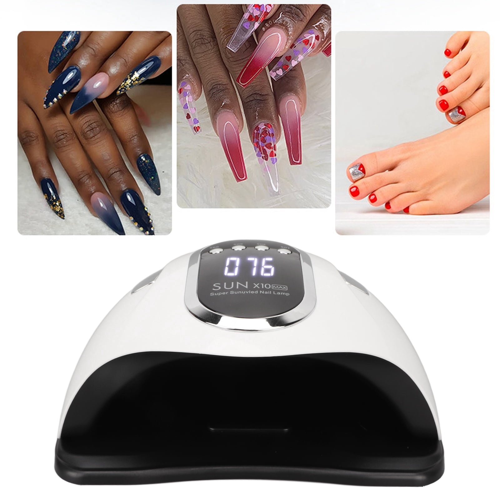 Suodoka SUN X10 MAX 280W LED UV Nail Lamp, 66 Beads Quick Drying Gel Polish Curing Light with Auto Sensor US Plug