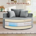 thumbnail image 5 of Muumblus Oversized Round Lounge Chaise Chair Indoor,Boneless Cloud Couch with 3 Pillows, No Assembly Required, Modern Accent Chair for Living Room, Gray Chenille, 5 of 12