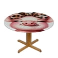 thumbnail image 3 of WERPE Pigs Funny Pig Wearing Leopard Bandana Isolated on White Cute Watercolor Illustration Pet Round Tablecloth with Elastic Edge White, 3 of 7