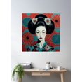 thumbnail image 2 of Japanese Maiko Poster Wall Art, Modern Wall Decor For Living Room Bedroom, 17x17 UNFRAMED, 2 of 3