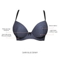 thumbnail image 5 of Parfait Casey Full Bust Padded Plunge T-Shirt Bra, Dark Blue Denim, 40H, 5 of 5