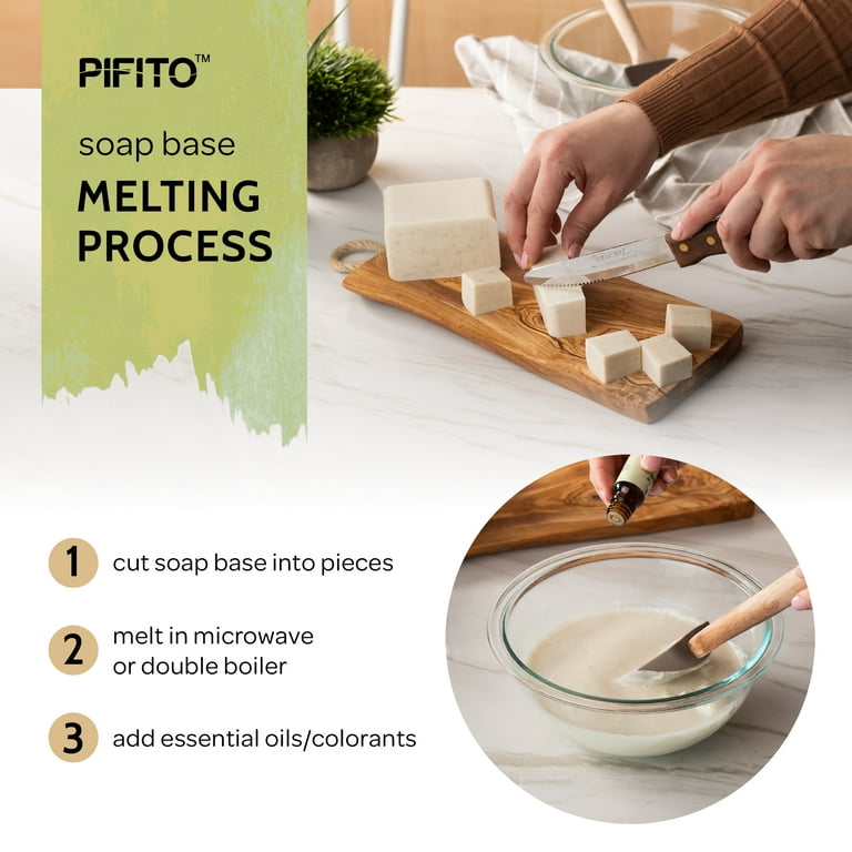 Pifito Oatmeal Melt and Pour Soap Base (5 lb) Bulk Premium 100% Natural Glycerin Soap Base Luxurious Soap Making Supplies