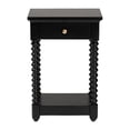thumbnail image 3 of Baxton Studio Terentia Nightstand with Bobbin Legs 1-Drawer Black, 3 of 10