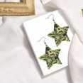thumbnail image 4 of Leather Earrings Army Camouflage Decorative Star Faux Leather Earring Lightweight Dangle Drop Earrings For Women, 4 of 6