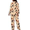 thumbnail image 2 of Renewold 2 Pieces Button Pajama Thermal Pumpkins Witch Top & Pants Set Lightweight Halloween Athletic Clothing Novel Women Long Sleeve Loungewear Sleepwear Size 4XL, 2 of 6