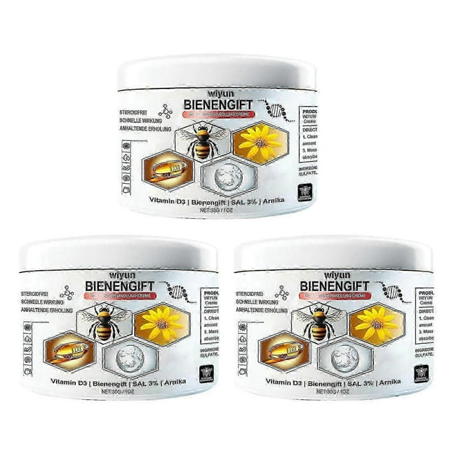 1/3/5 30g Bee-venom Cream Portable Anti-itch Care Cream For Skin CareBrand: Size: 5pcsColour: yellow