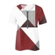 thumbnail image 4 of Blusa de manga corta con cuello en V, informal, cómoda y elegante para mujer OAVQHLG3B Store lin121212, 4 of 5